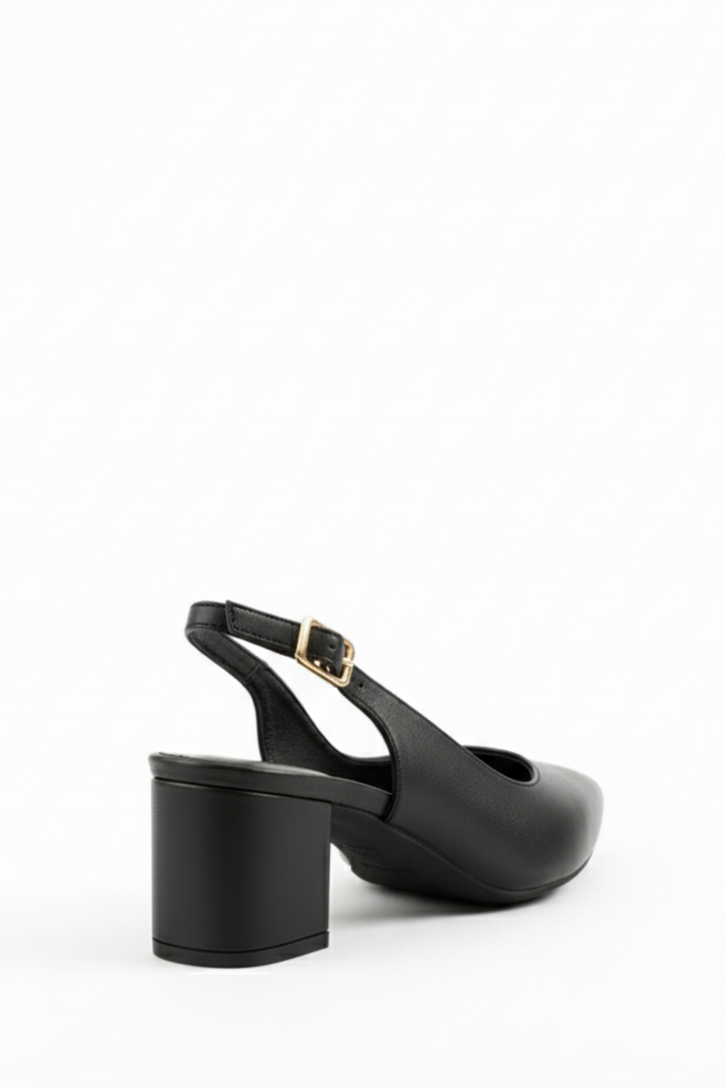 BRIELFY Noir – Siyah Cilt 5 cm Topuklu Tokalı Slingback Ayakkabı