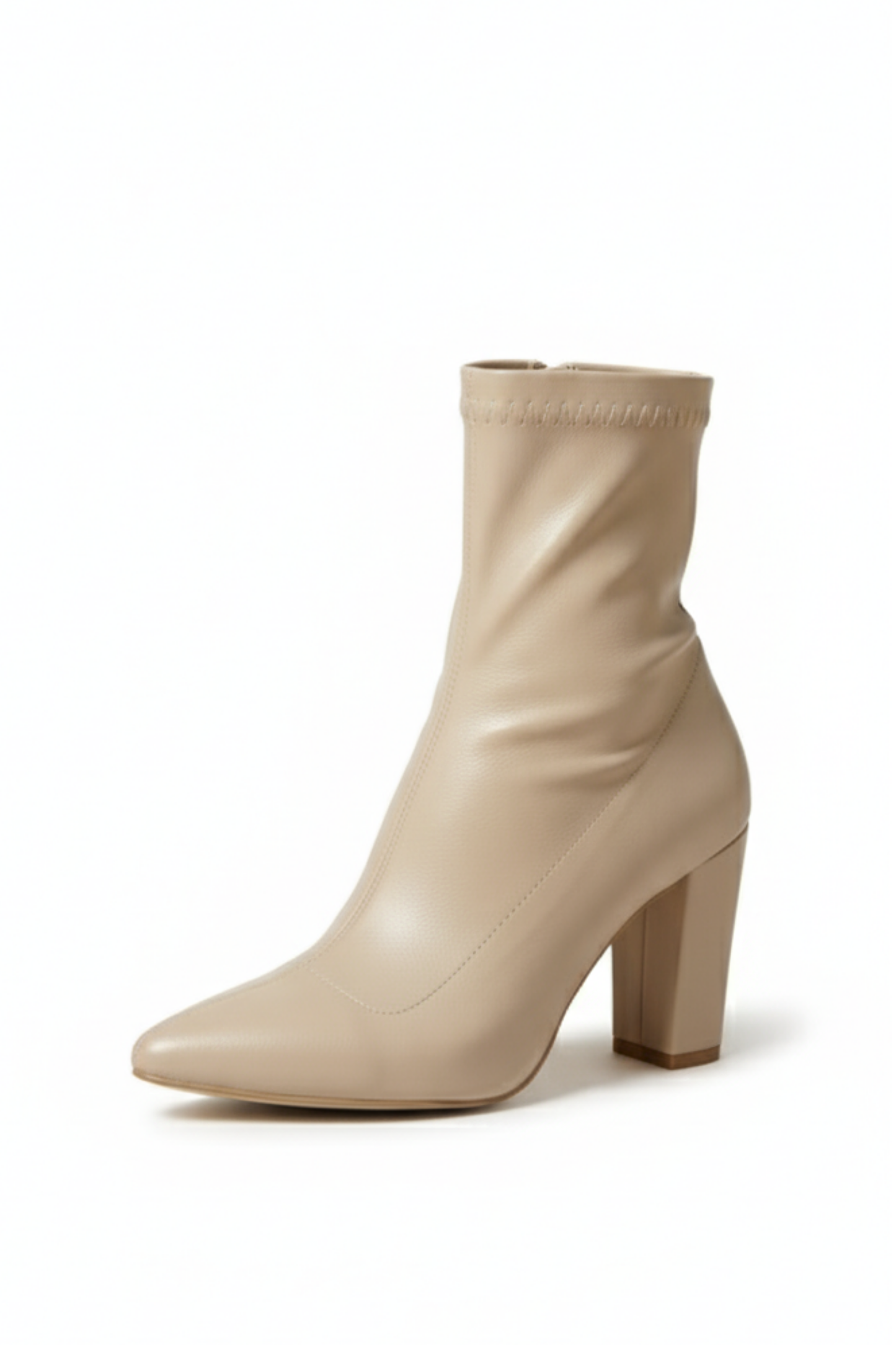 Brielfy Streç Bej Topuklu Kadın Bot | Minimal Form, Yumuşak Zarafet