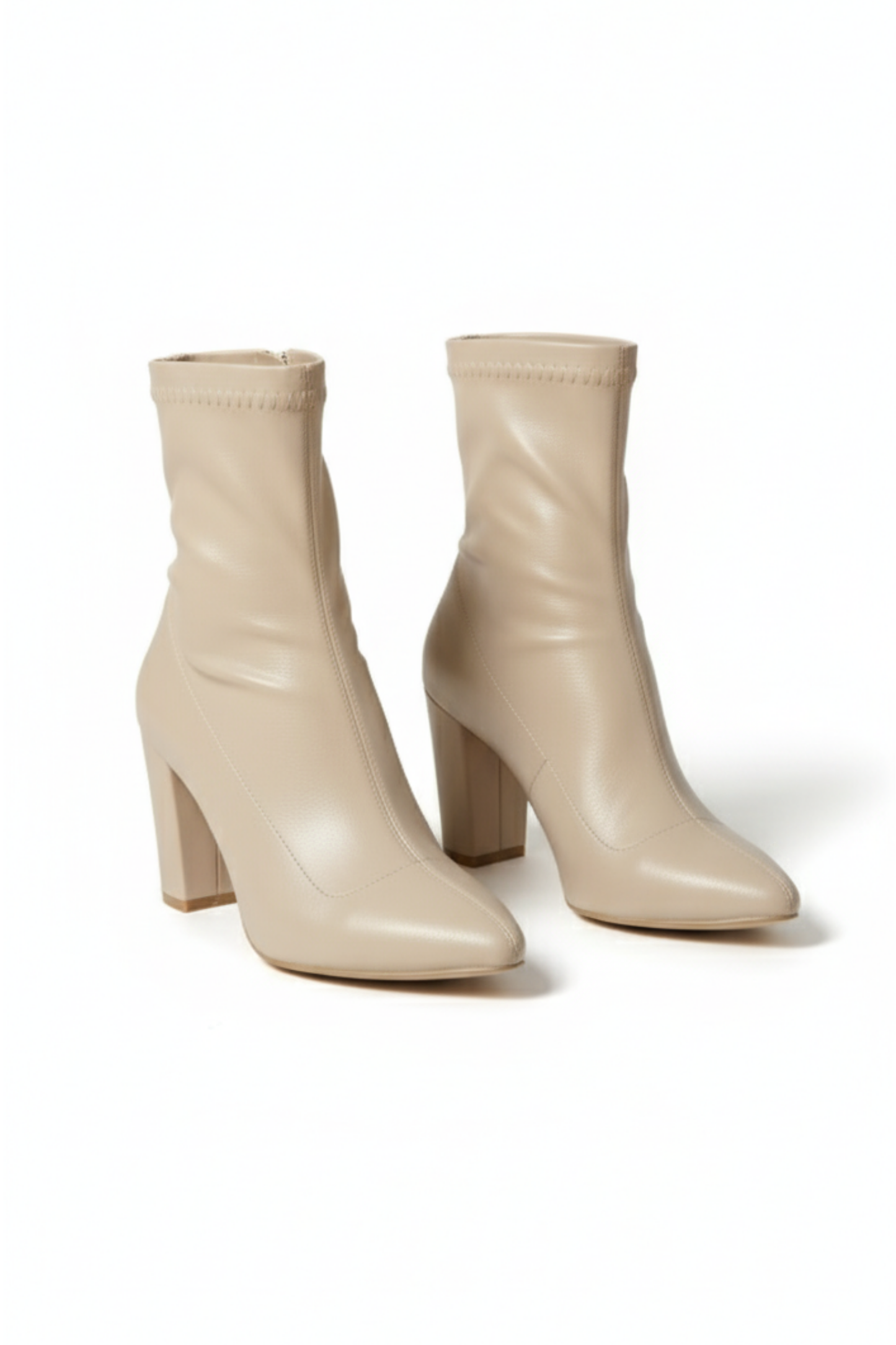 Brielfy Streç Bej Topuklu Kadın Bot | Minimal Form, Yumuşak Zarafet