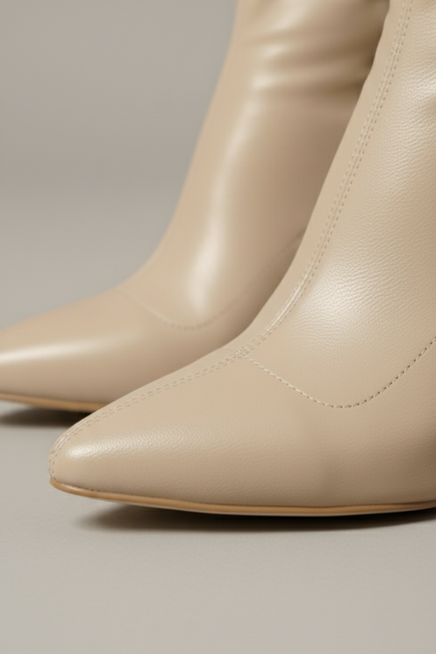 Brielfy Streç Bej Topuklu Kadın Bot | Minimal Form, Yumuşak Zarafet