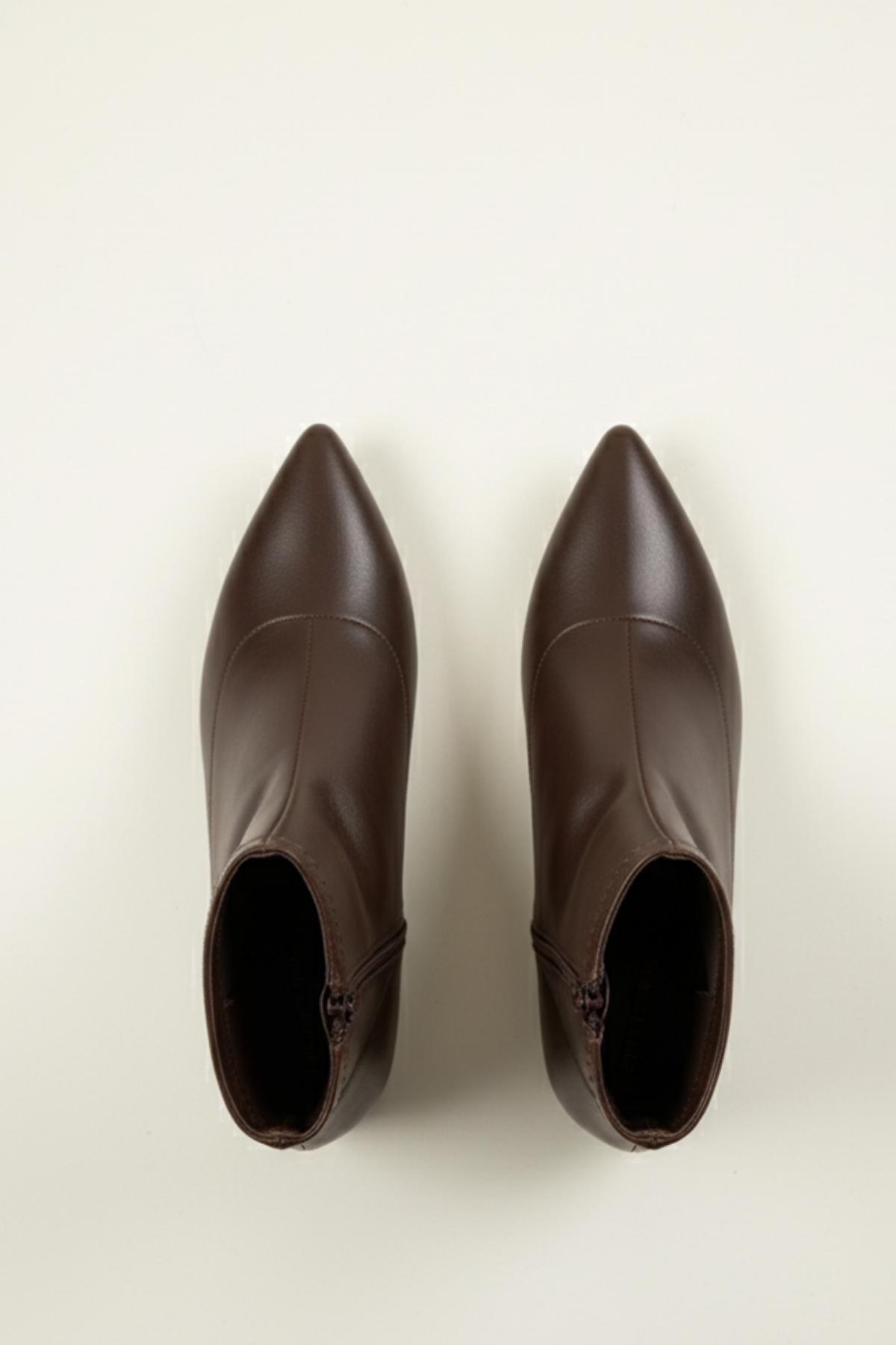 BRIELFY – Kahve Streç Bilek Boy Fermuarlı Topuklu Bot – 5 cm