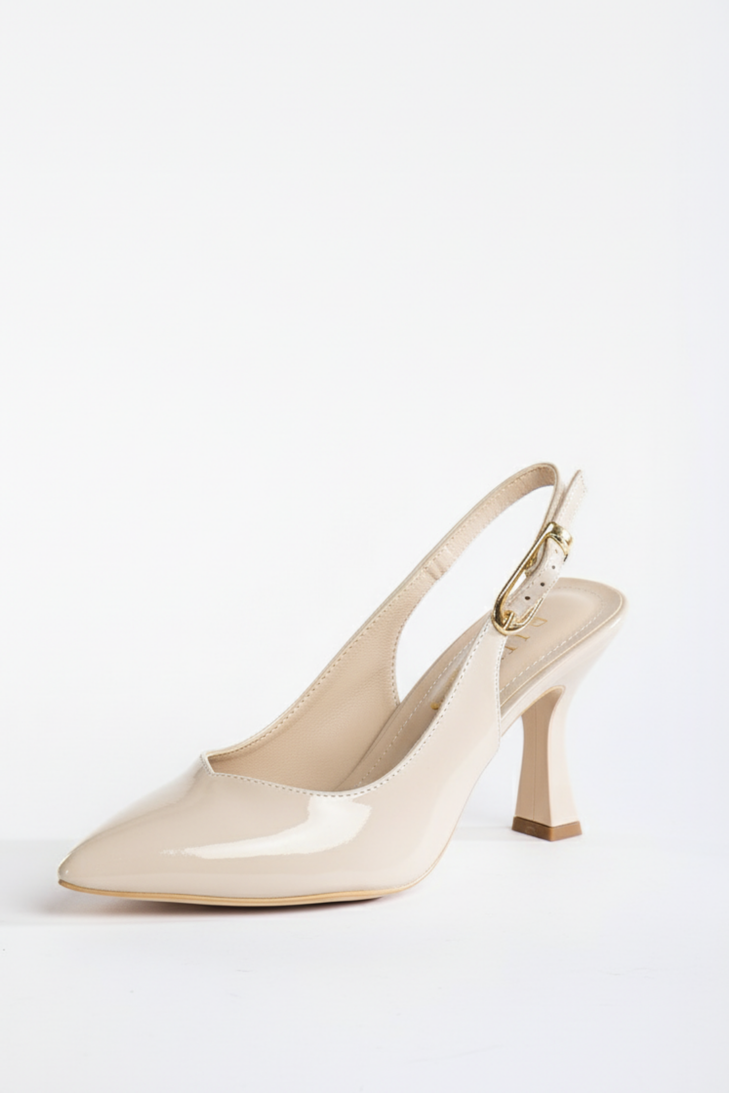 BRIELFY – Grace Slingback Parlak Bej İnce Topuklu Ayakkabı