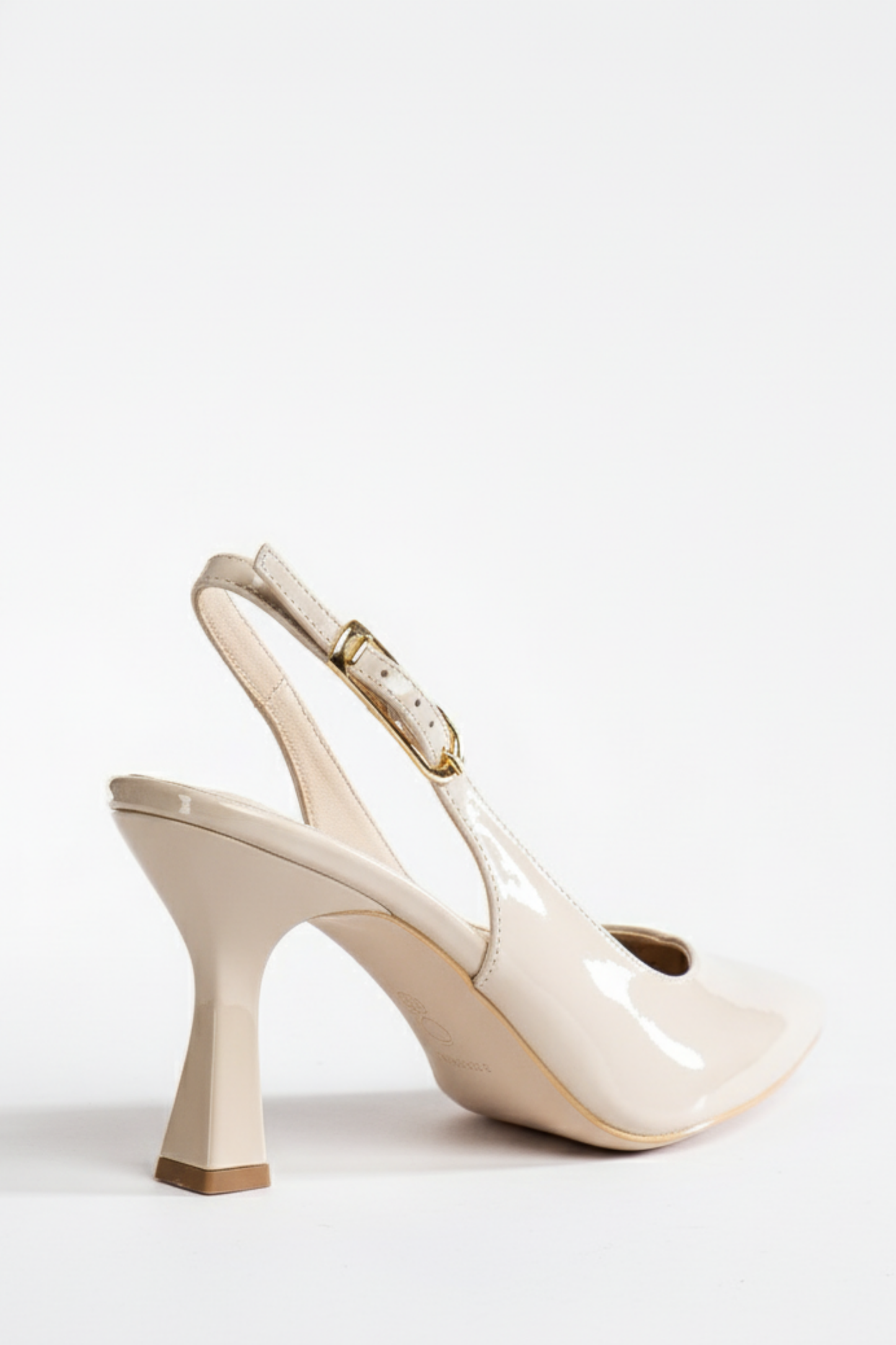 BRIELFY – Grace Slingback Parlak Bej İnce Topuklu Ayakkabı