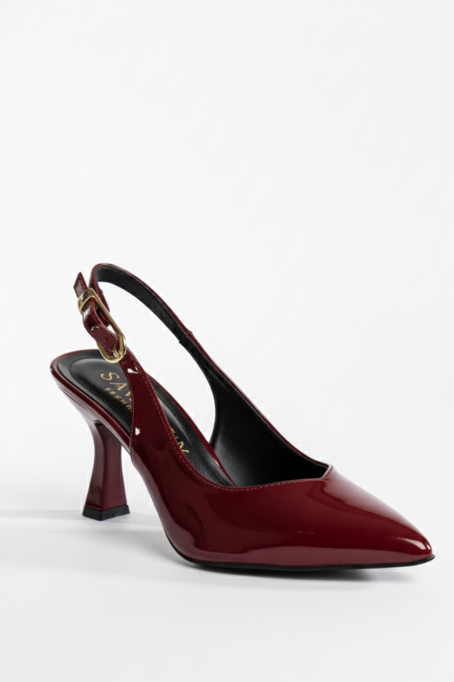 BRIELFY – Grace Slingback Bordo Parlak İnce Topuklu Ayakkabı