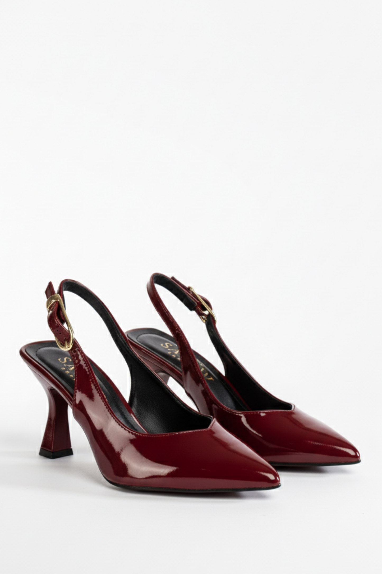 BRIELFY – Grace Slingback Bordo Parlak İnce Topuklu Ayakkabı
