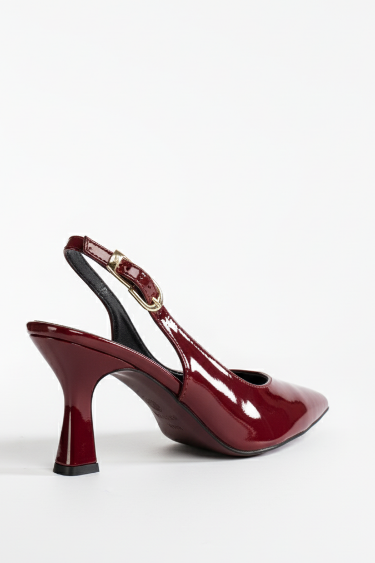 BRIELFY – Grace Slingback Bordo Parlak İnce Topuklu Ayakkabı